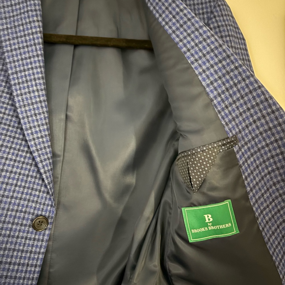 Brooks Brothers Blue Houndstooth Kids Blazer - Picture 3 of 3